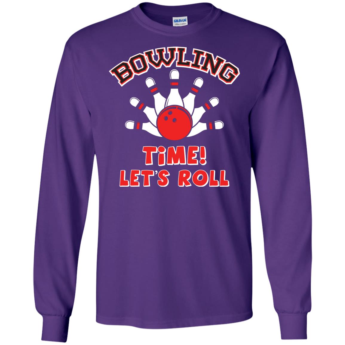 Bowling Lover T-shirt Time Let’s Roll Purple