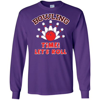 Bowling Lover T-shirt Time Let’s Roll Purple