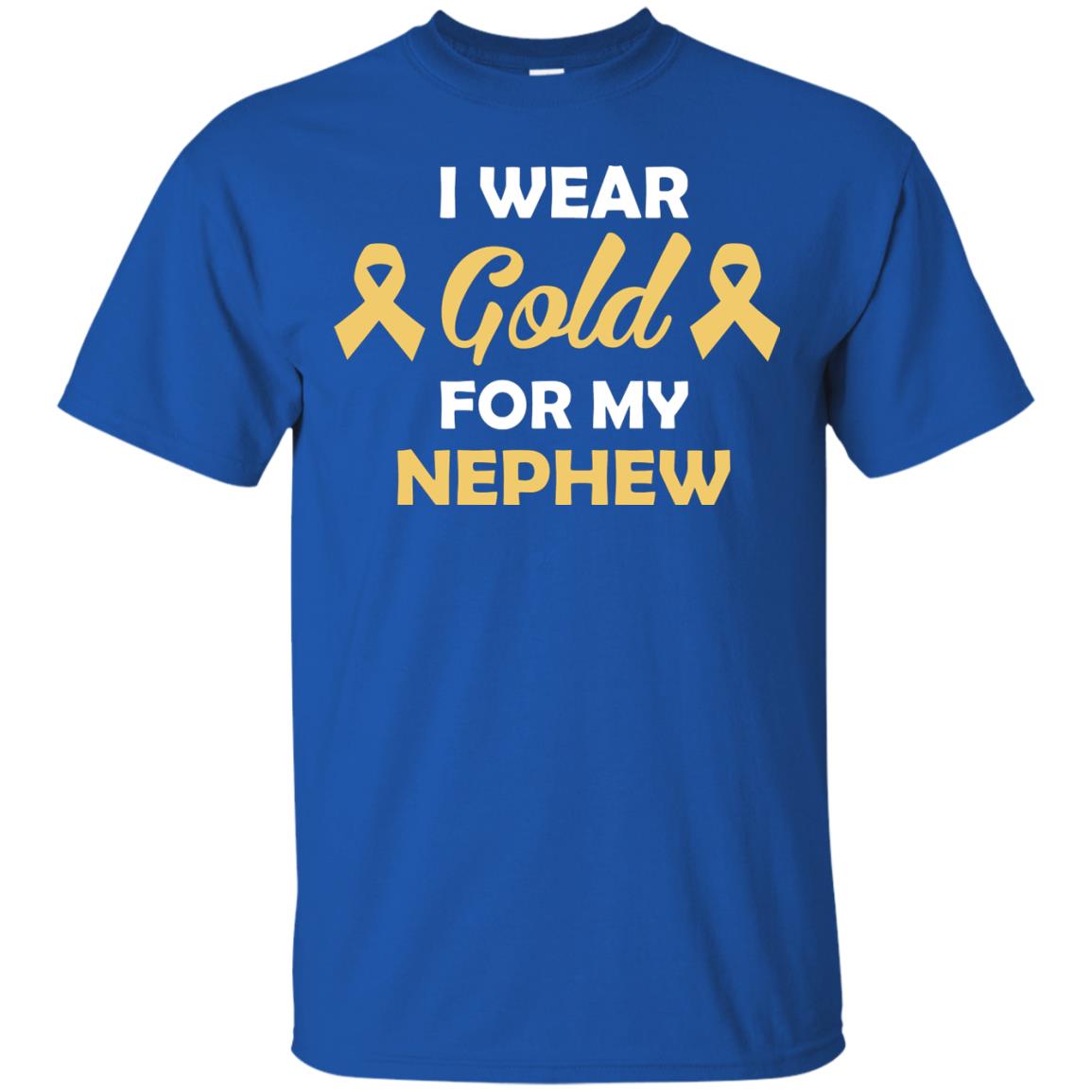 I Wear Gold For My Nephew Childhood Cancer Awareness Shirt Royal