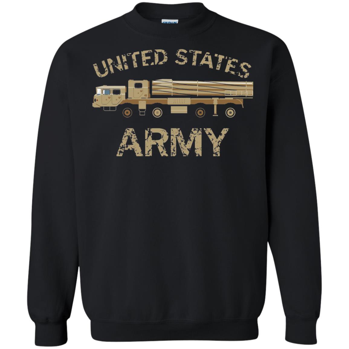 United States Army Missile Truck Vehicle Grunge T-shirt Black