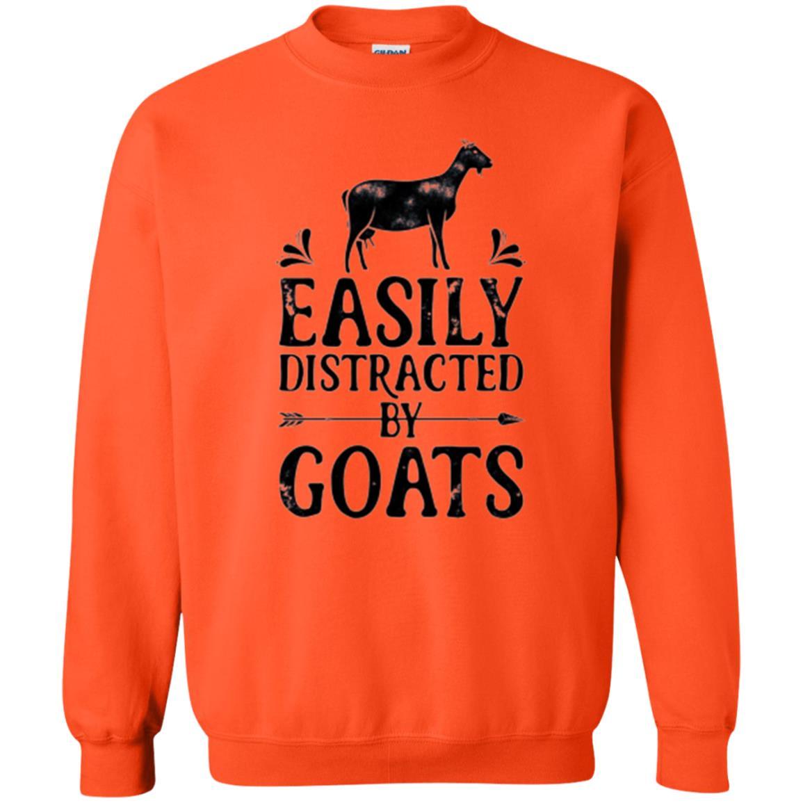 Goat Lover T-shirt Easily Distracted By Goats Orange