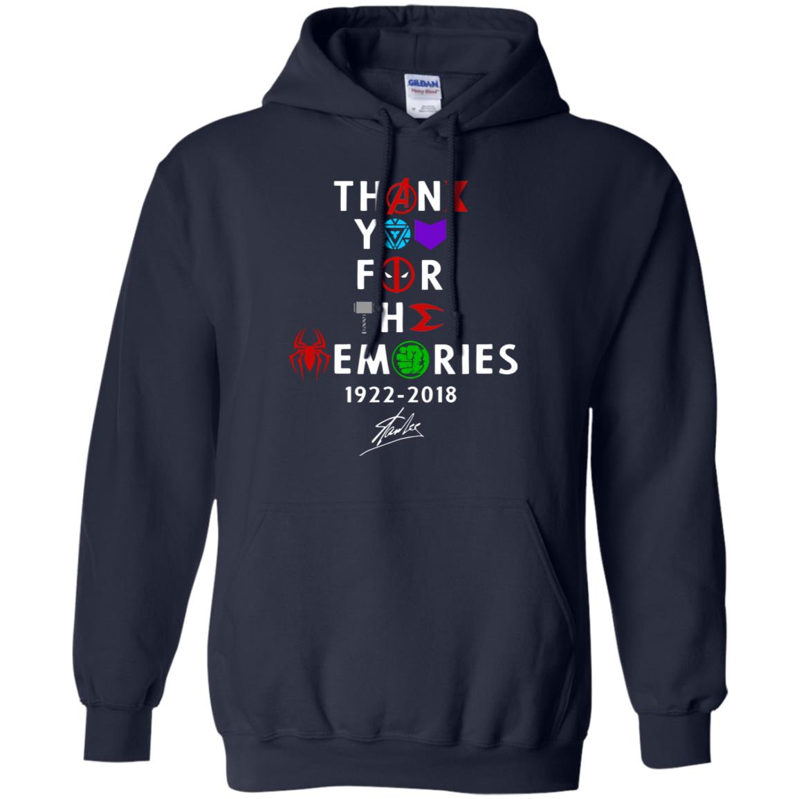 Thank You For The Memories Stan Lee Movie Hero Fan Shirt Navy