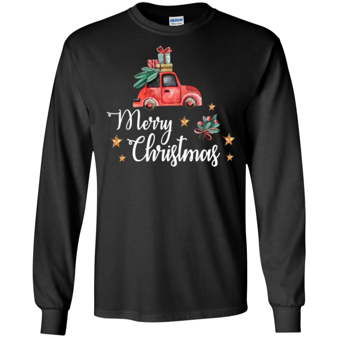 Car Lover T-shirt Merry Christmas T-shirt Black
