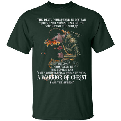 Warrior T-shirt I Am A Child Of God A Woman Of Faith T-shirt Forest Green