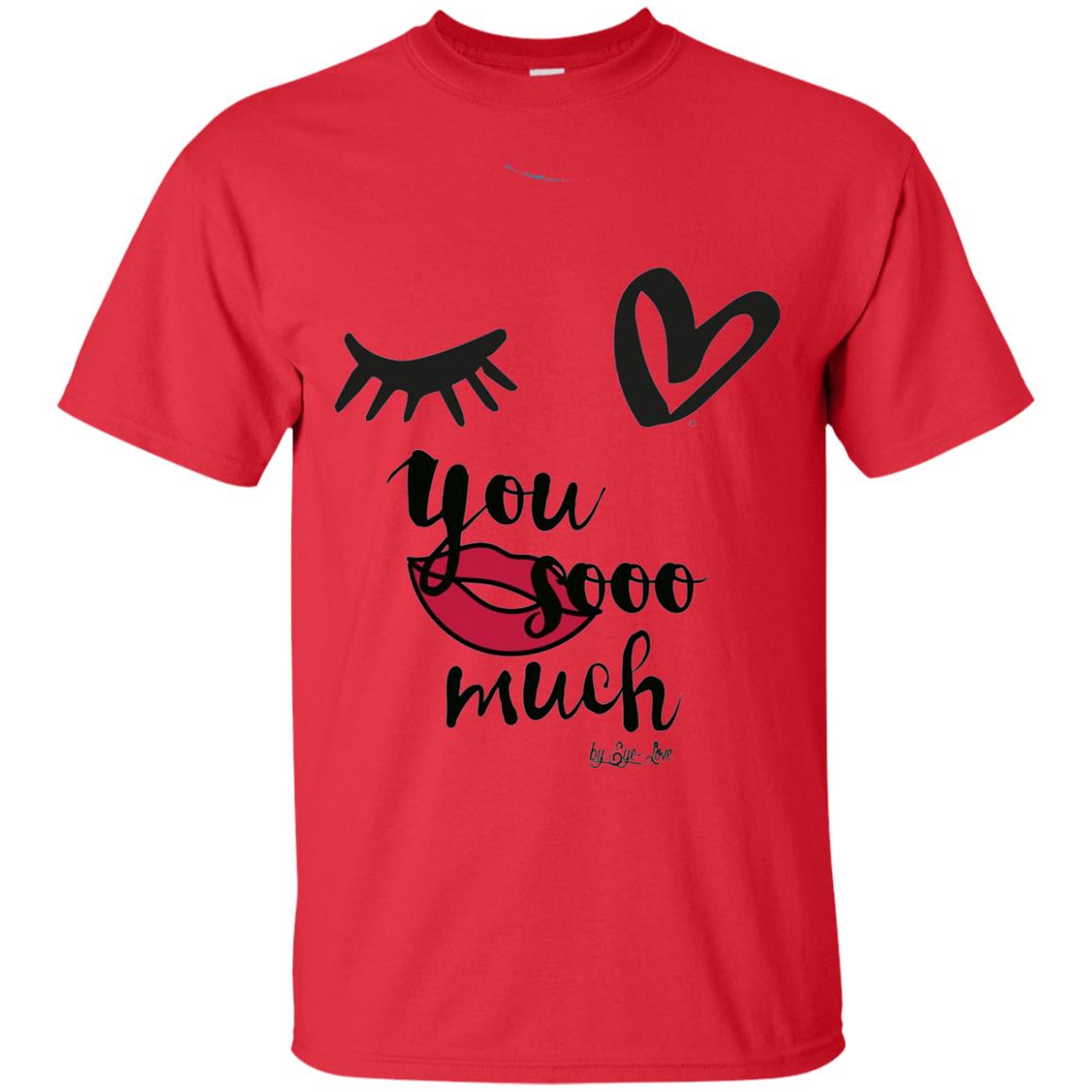 I Love You So Much Eye Heart Lip Summer Shirt Red
