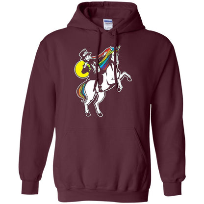 St Patrick Day Lepricorn Leprechaun Riding Unicorn T-shirt Maroon