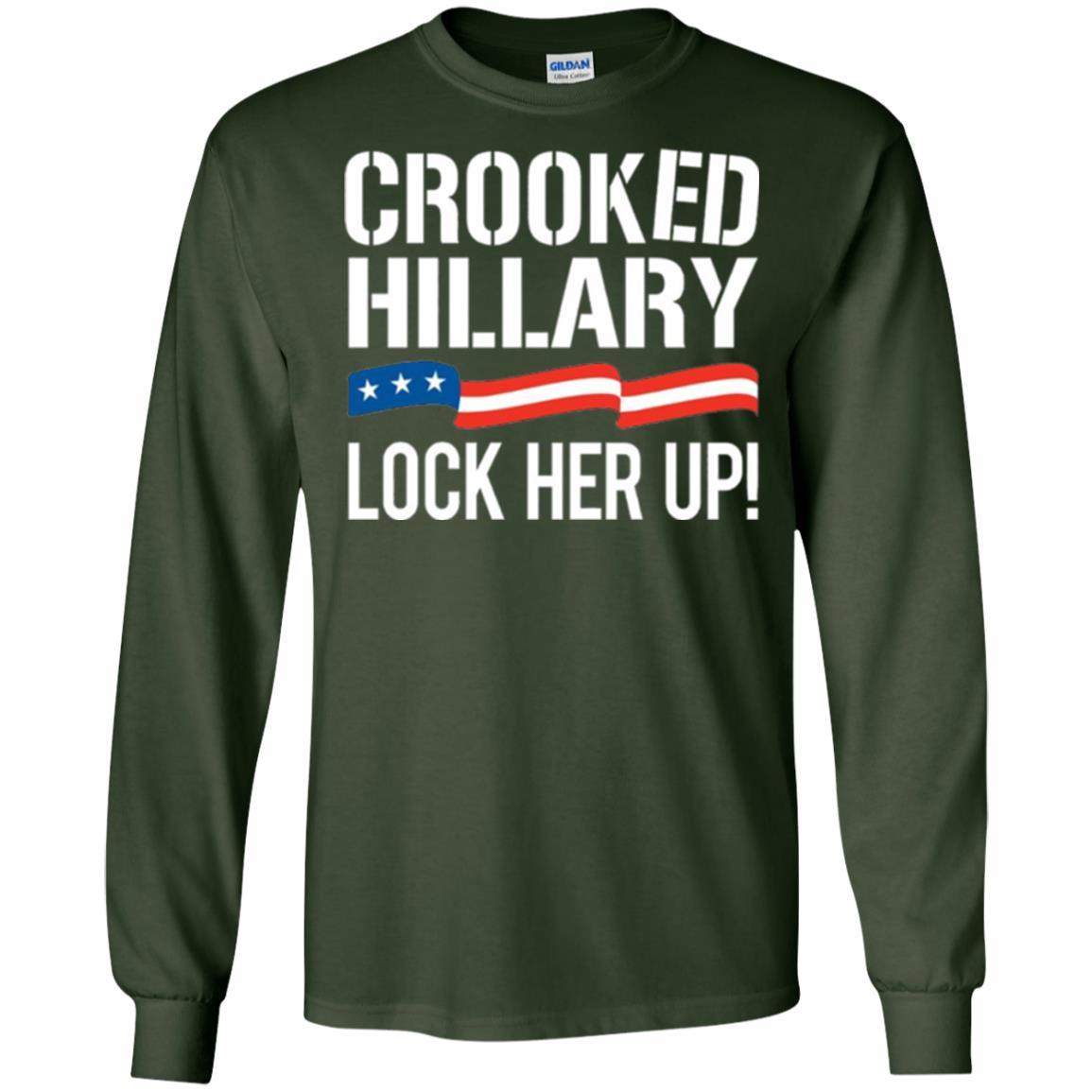 Crooked Hillary Lock Her Up T-shirt Forest Green
