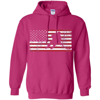 Hockey T-shirt American Flag Usa Patriotic Ice Skating Heliconia