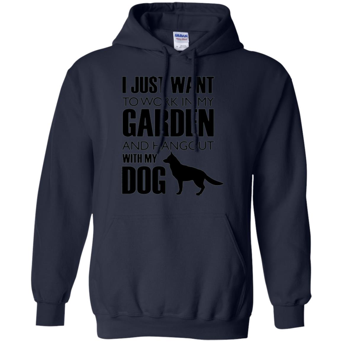 Dog Lovers T-shirt I Just Work In My Garden And Hangout With My Dog Navy