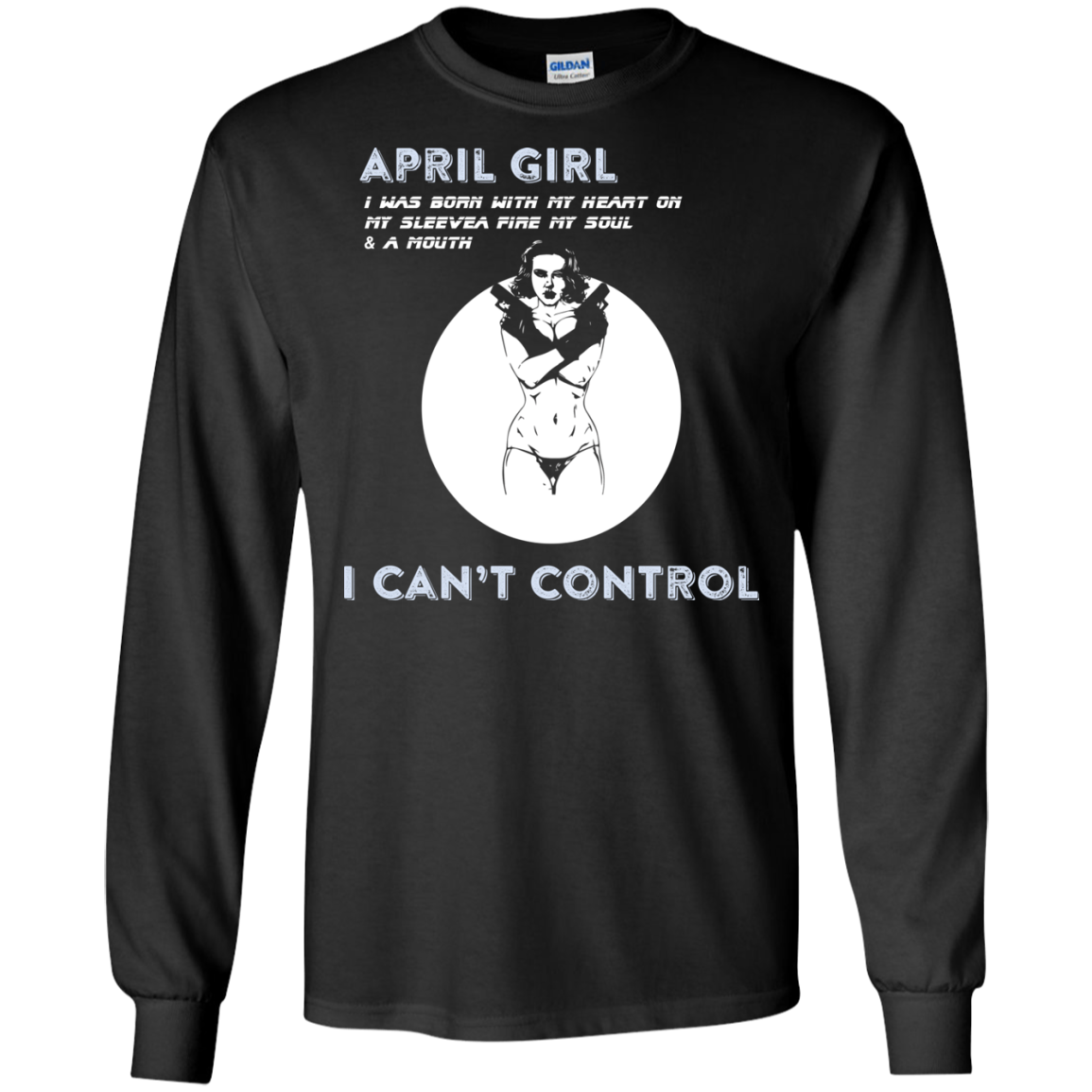 April Girl I Was Born With My Heart T-shirt Black