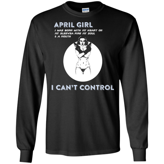 April Girl I Was Born With My Heart T-shirt Black