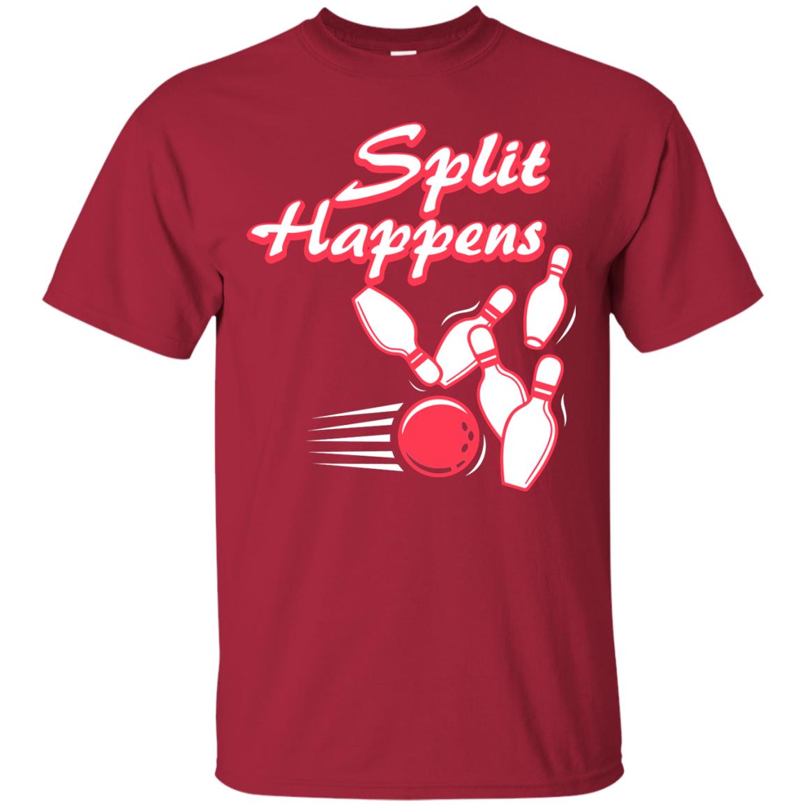 Bowling Lover T-shirt Split Happens Cardinal