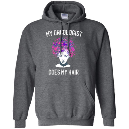 My Oncologist Does My Hair Breast Cancer Awareness Shirt Dark Heather