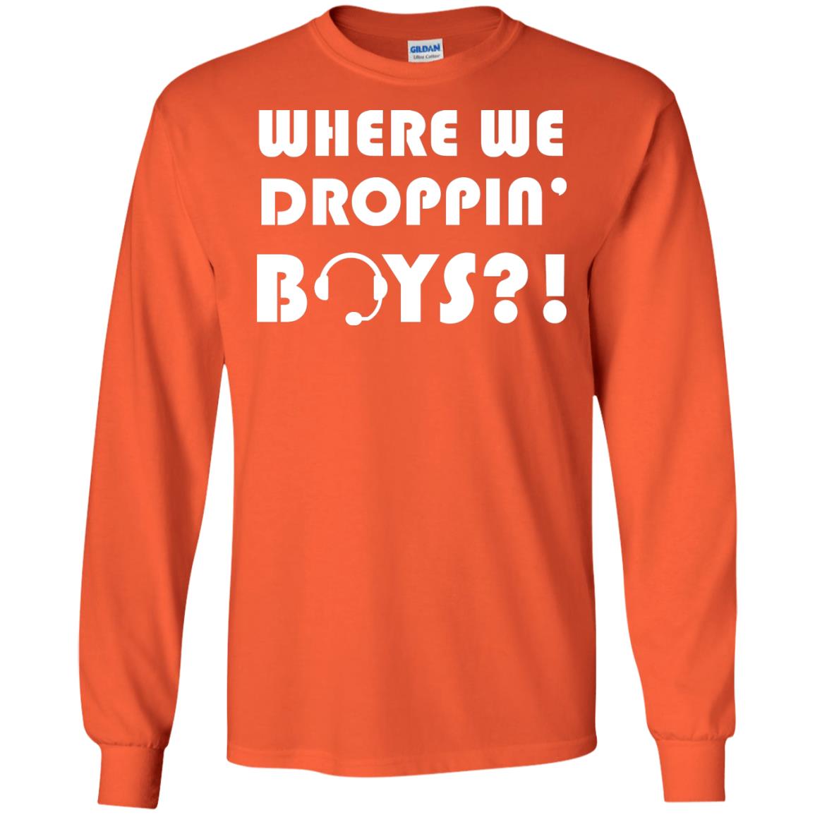Where We Dropping Boys Gamer Shirt Orange