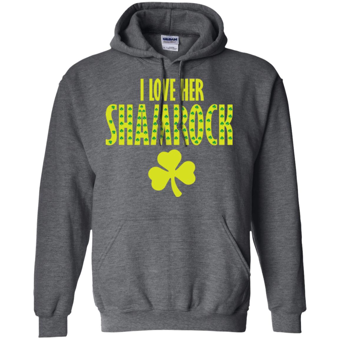 St. Patrick's Day T-shirt I Love Her Shamrock Dark Heather