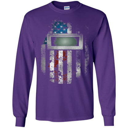 Welder Gift Shirt American Welding Hood Gift T-shirt Purple