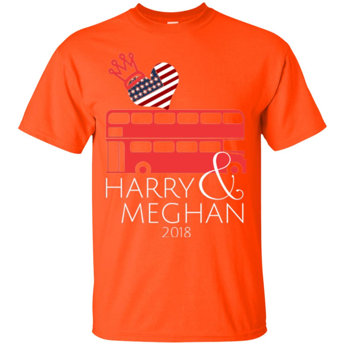 Harry And Meghan Royal Wedding Love Bus Usa T-shirt Orange