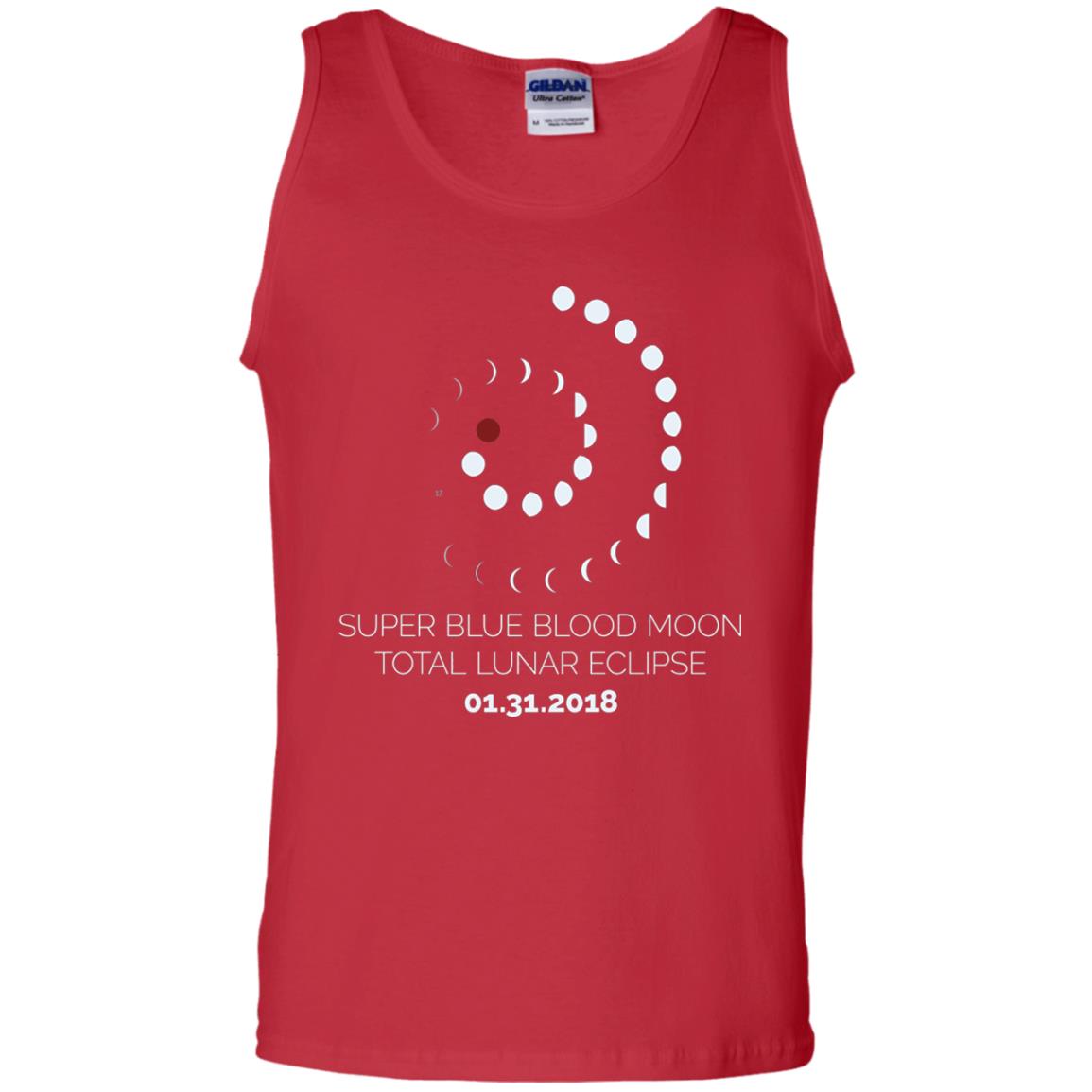 Super Blue Blood Moon Total Lunar Eclipse 2018 T-shirt Red