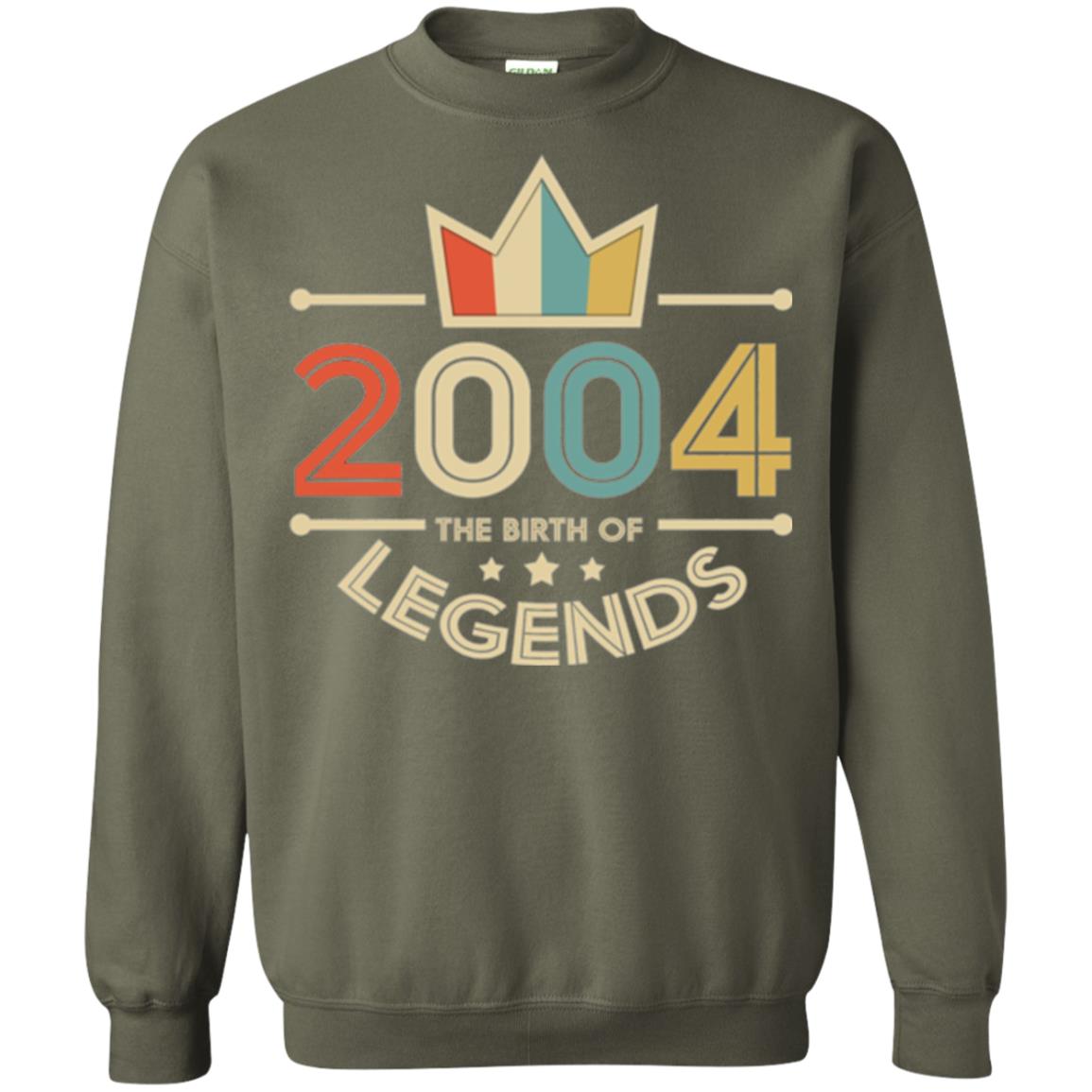 Brithday T-shirt Vintage 2004 The Birth Of Legends Military Green
