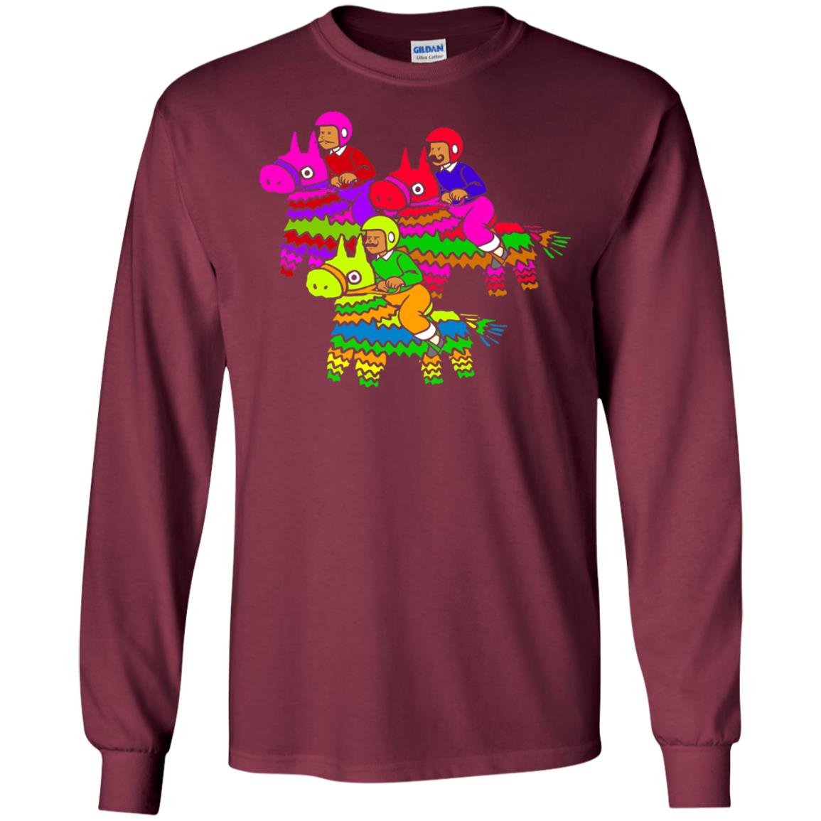 Cinco De Derby Pinata Jockeys Horse Race T-shirt Maroon