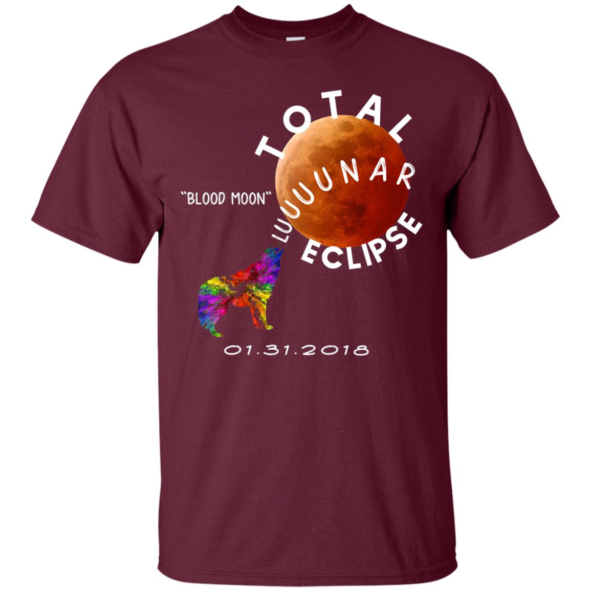 Best Total Lunar Eclipse Shirt 2018 Blood Moon T-shirt Maroon