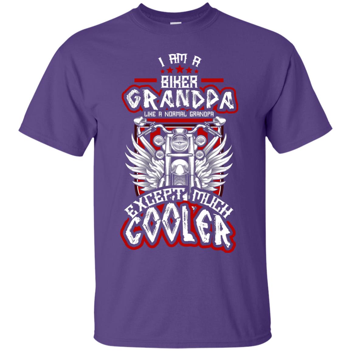 I Am A Biker Grandpa Like A Normal Grandpa Bike T-shirt For Papa Purple