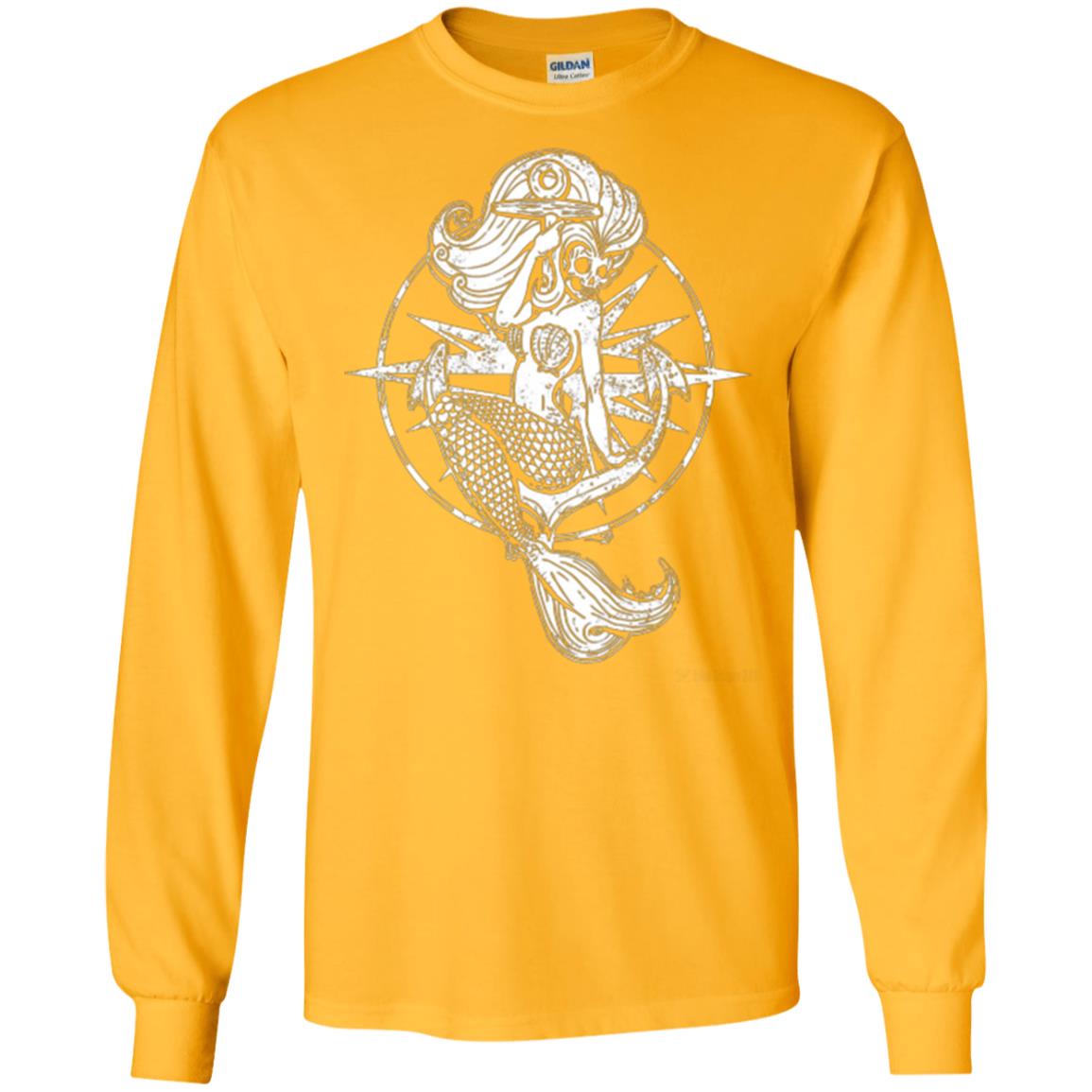 Mermaid Lover T-shirt Skull Mermaid Gold