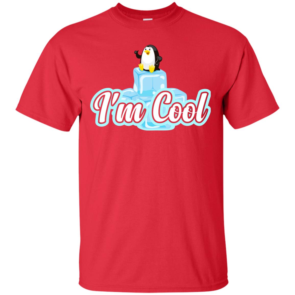 Penguin I_m Cool Gift Shirt For Penguin Lover Red