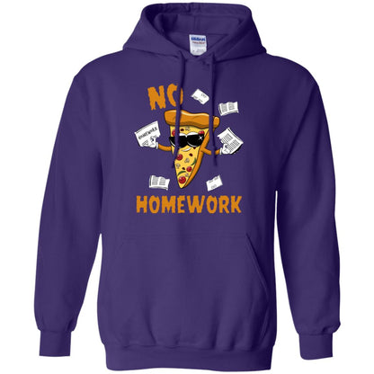 No Homework Funny Pizza Shirt Purple