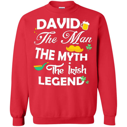 Saint David's Day T-shirt David The Man The Myth The Irish Legend Red
