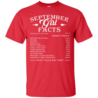 September Girl Facts Facts T-shirt Red