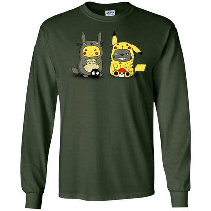 Pikachu Cosplay Totoro And Totoro Cosplay Pikachu T-shirt Forest Green