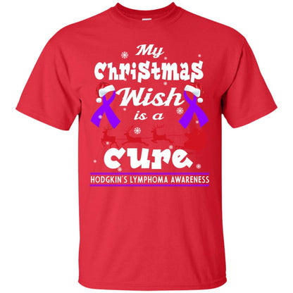 My Christmas Wish Is A Cure Hodgkin's Lymphoma Awareness Shirt Red