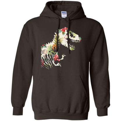 Dinosaur T-shirt Floral Tropical Hawaiian Pattern T Rex Dark Chocolate