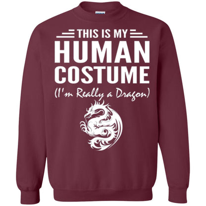 Dargon T-shirt This Is My Human Costume I_m Really A Dragon Maroon