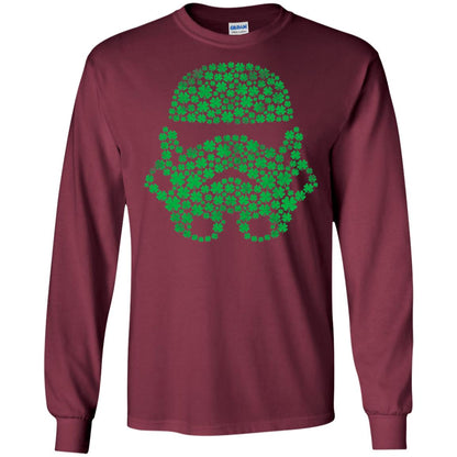 Stormtrooper Clovers St. Patrick_s Graphic T-shirt Maroon
