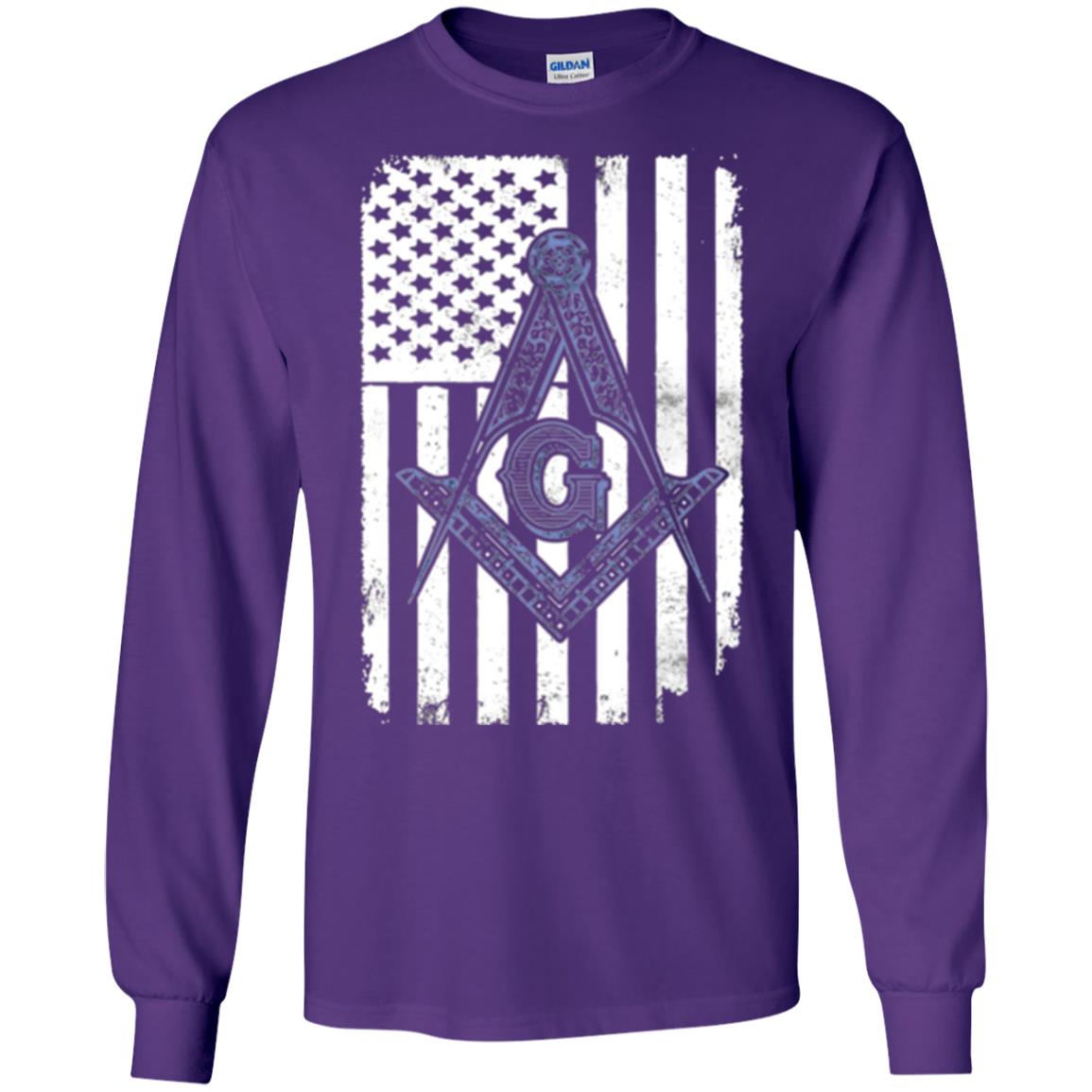 Freemason Usa Flag Logo Freemasonry America T-shirt Purple