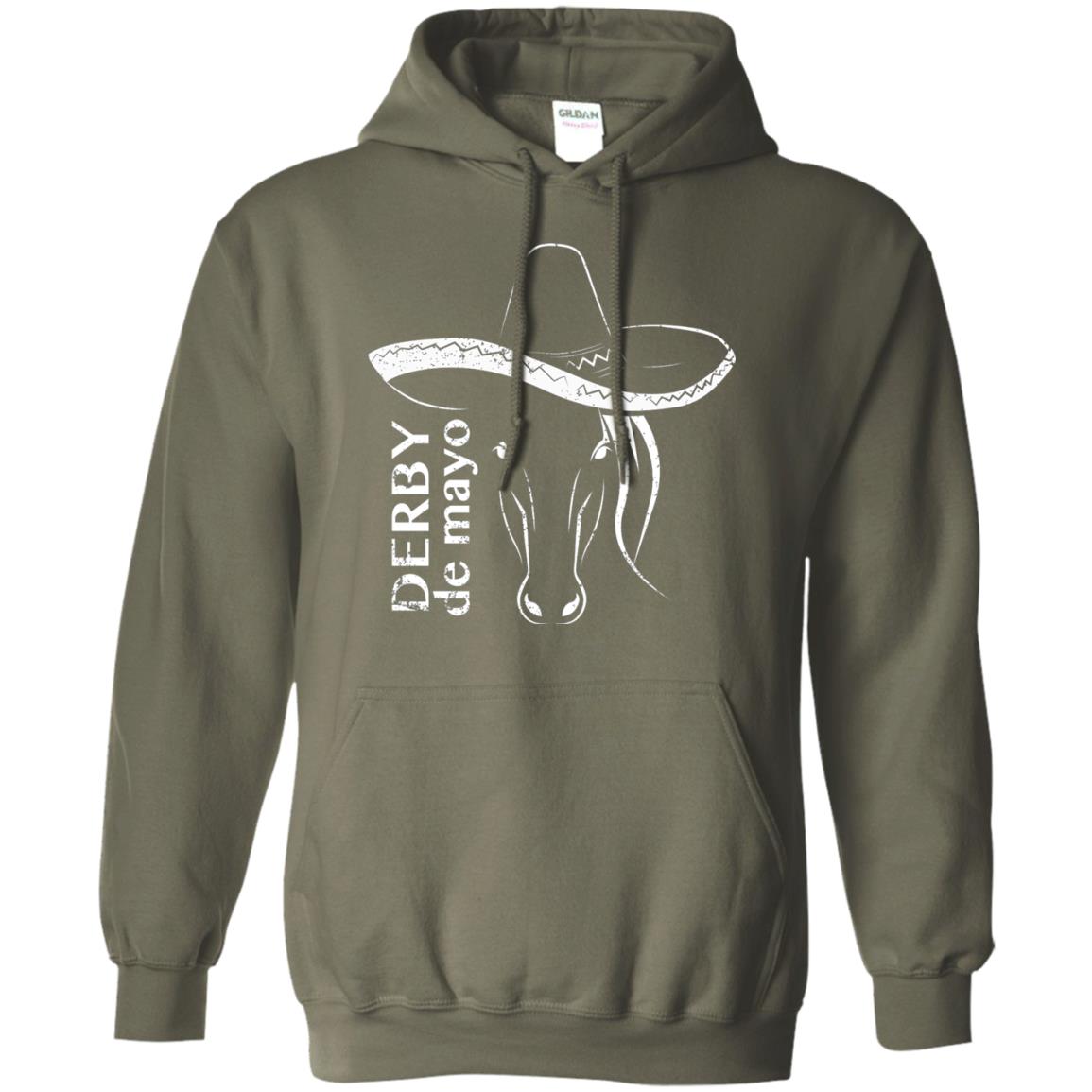 Derby De Mayo Sombrero Horse Race Shirt Military Green