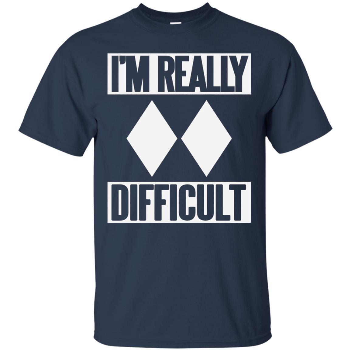 Im Really Difficult Double Black Diamond Ski T-shirt Navy