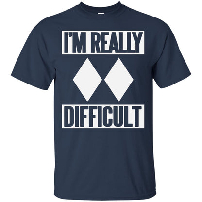 Im Really Difficult Double Black Diamond Ski T-shirt Navy