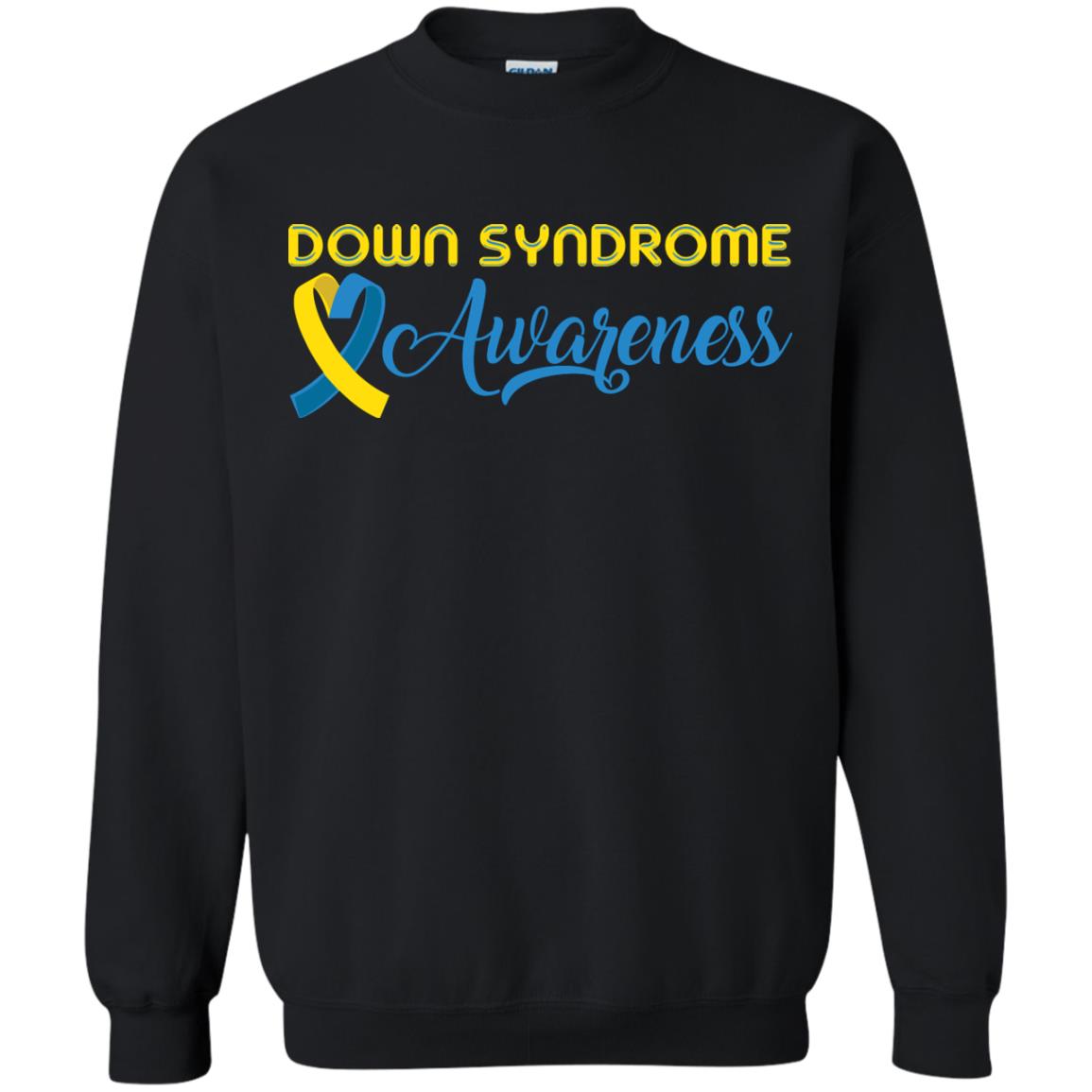 Yellow And Blue Ribbons Down Syndrome Awareness T-shirt Black