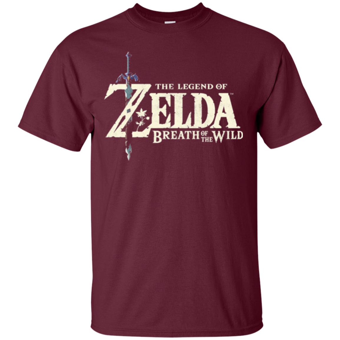 Game T-shirt Nintendo Zelda Breath Of The Wild Maroon