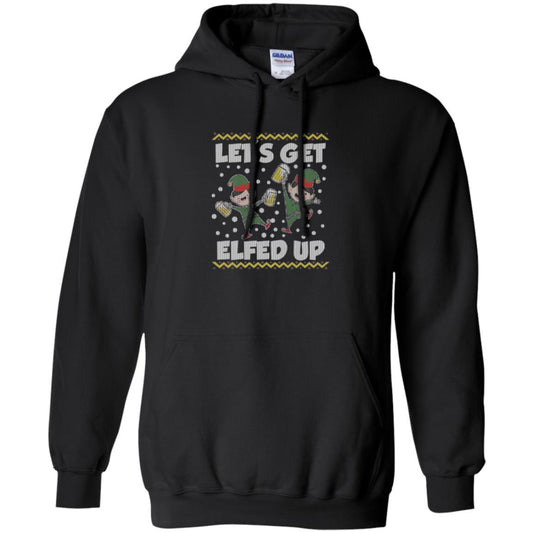 Christmas T-shirt Let's Get Elfed Up Black