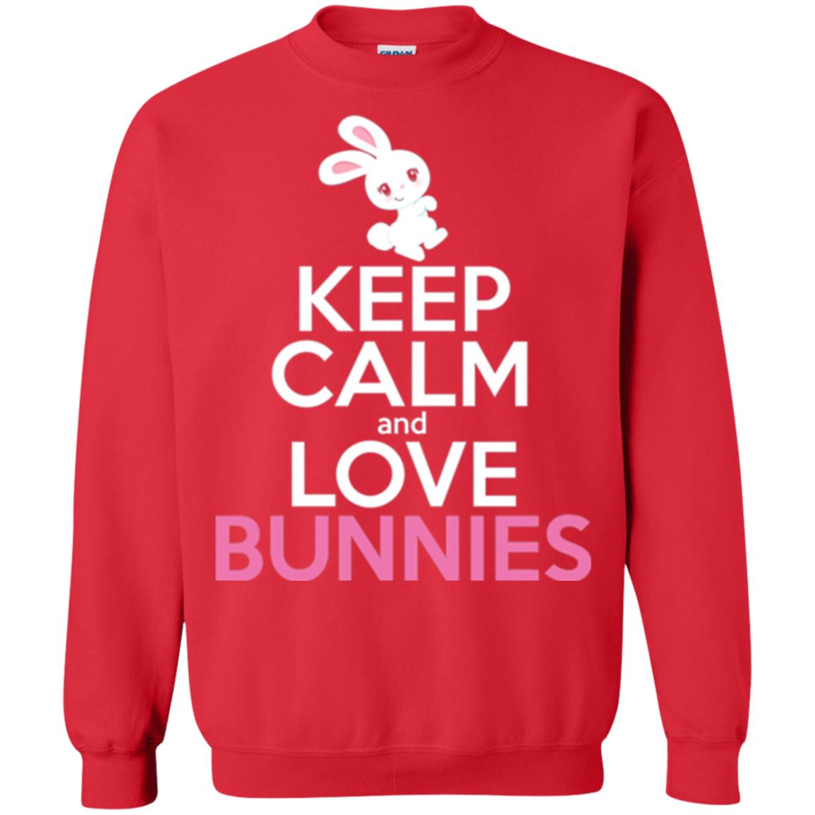 Bunny T-shirt Keep Calm And Love Bunnies Red