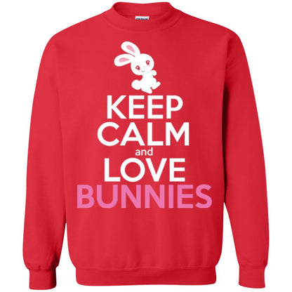 Bunny T-shirt Keep Calm And Love Bunnies Red