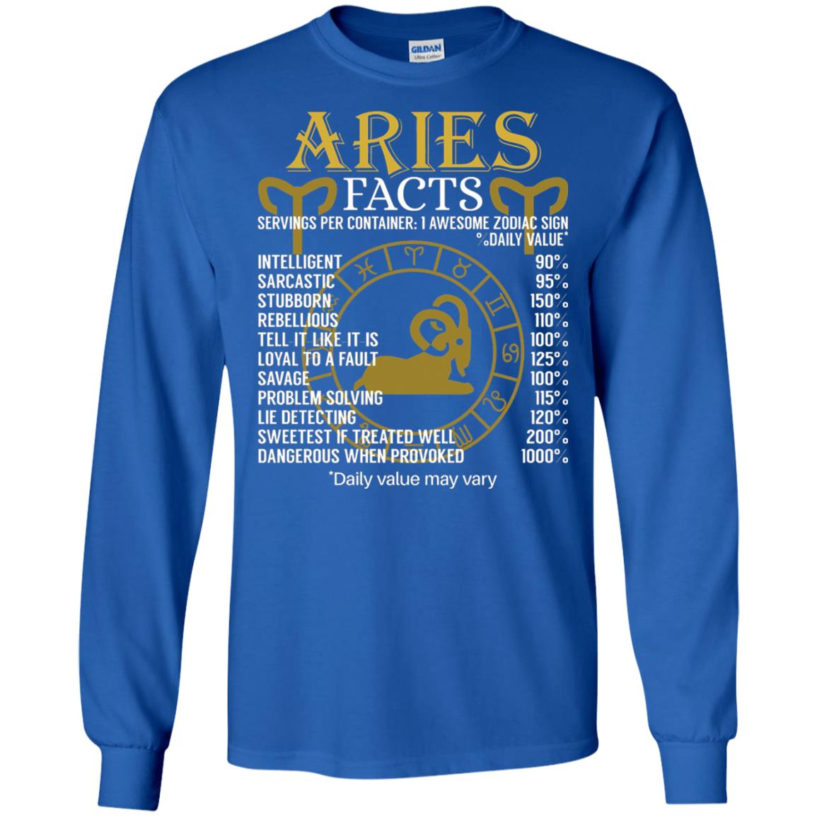 Aries Facts Zodiac Sign T-shirt Royal