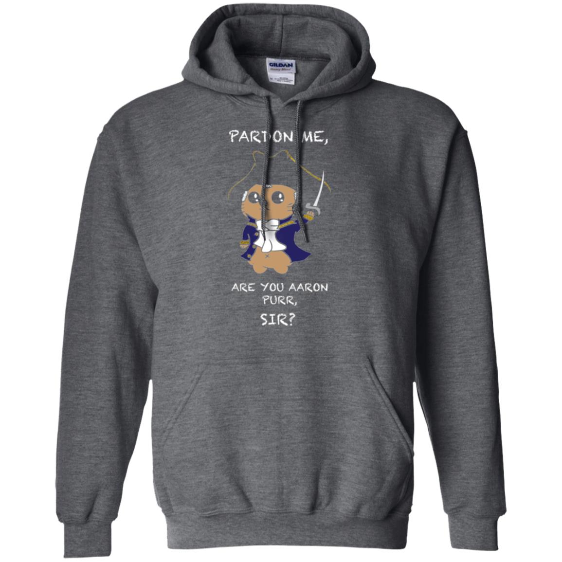 Hamilton Cat T-shirt Pardon Me Are You Aaron Purr, Sir Dark Heather