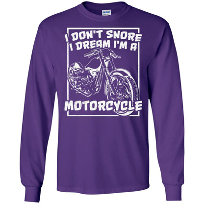 Motorcycle T-shirt I Don_t Snore I Dream I_m A Motorcycle Purple