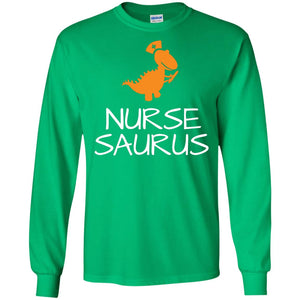 Nurse Saurus Dinosaur Nurse Cap T-shirtG240 Gildan LS Ultra Cotton T-Shirt