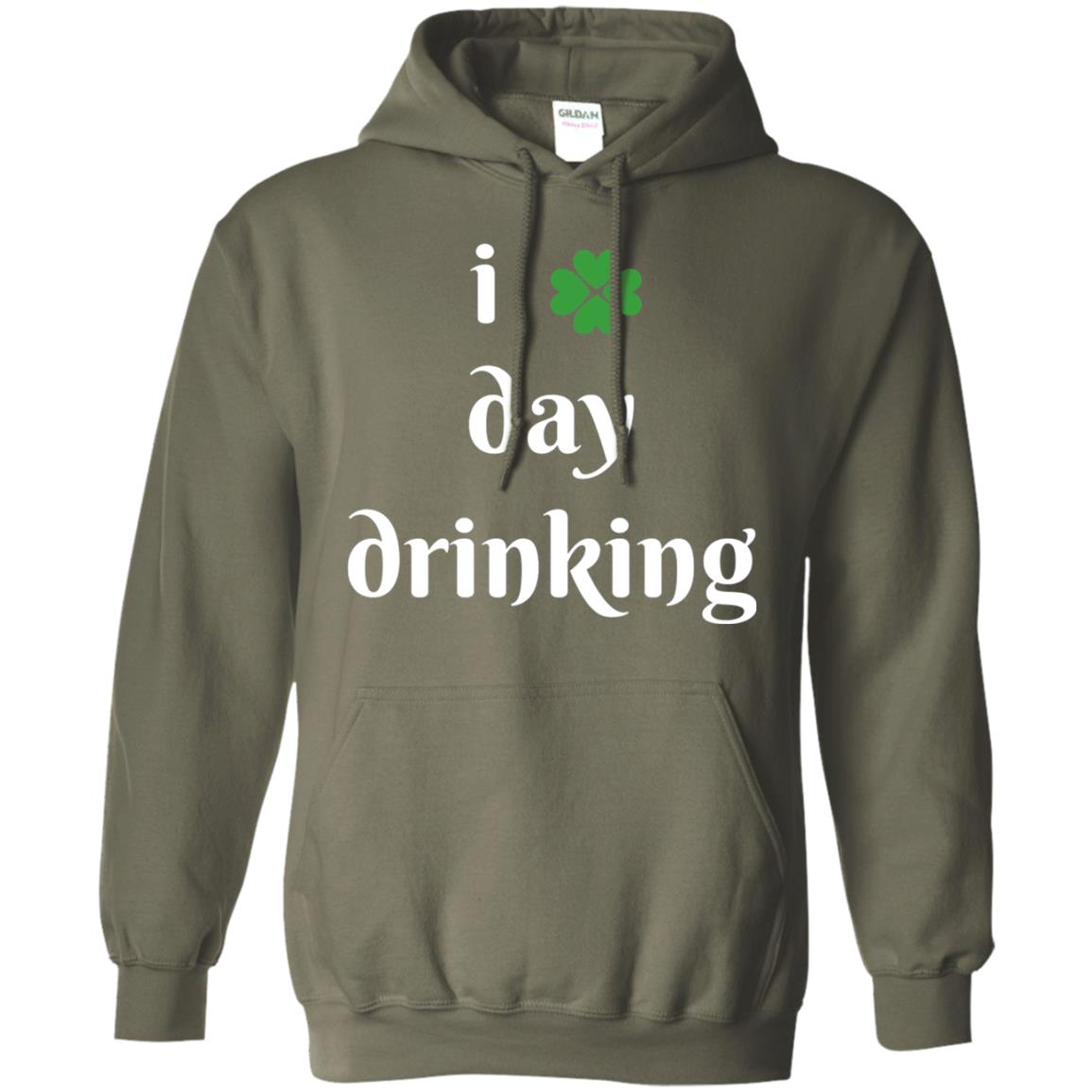 I Day Drinking Funny St Patricks Day T-shirt Military Green